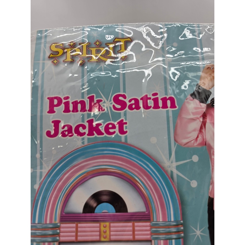 Spirit Halloween Pink Satin 1950s style poodle Jacket Costume Adult Large - Picture 2 of 11